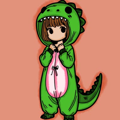 dino onesies on girl