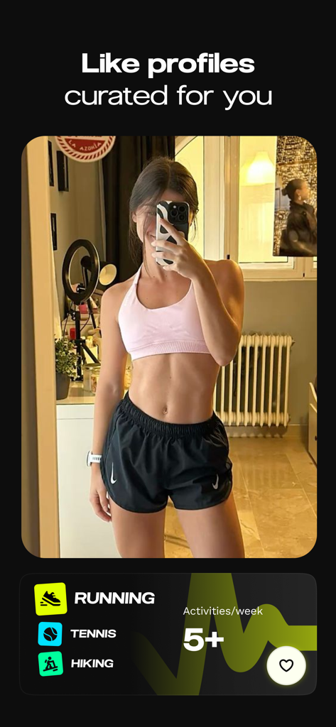 bpm - sport & athletes dating - A fitness-focused dating profile on bpm app with sports interests and activity frequency