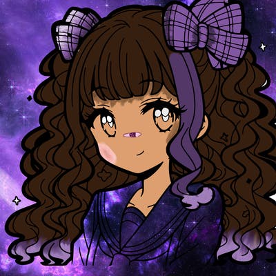 anime girl with curly hair