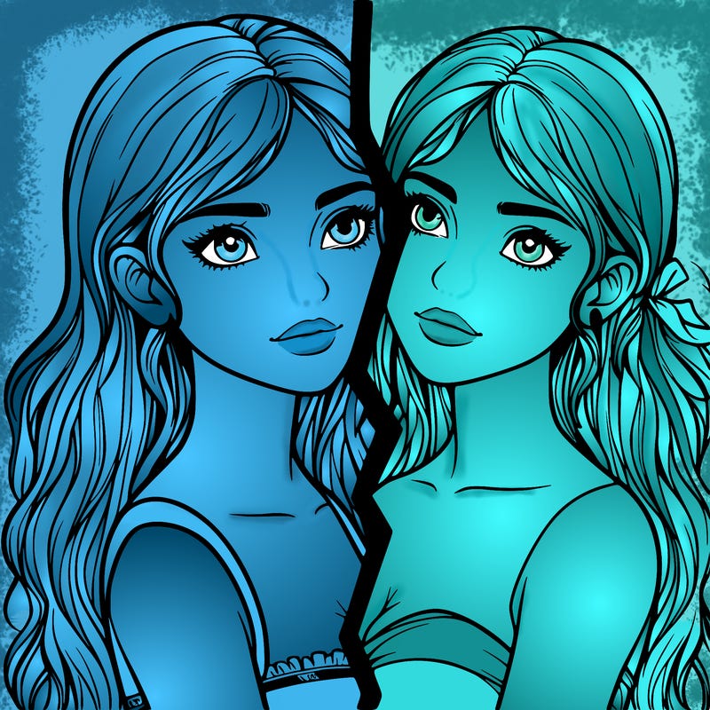 split realistic girl