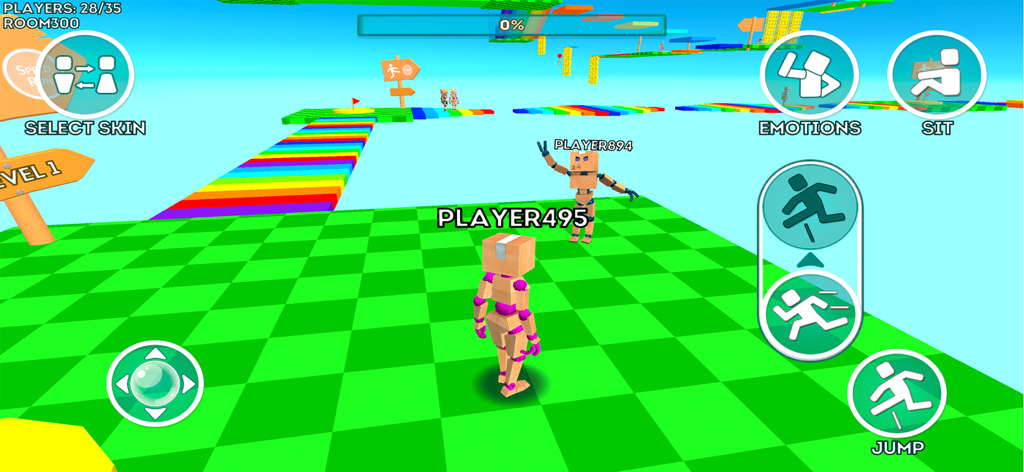 Obby Online Parkour World - Multiplayer gameplay in Obby Online Parkour World with blocky characters and colorful obstacles