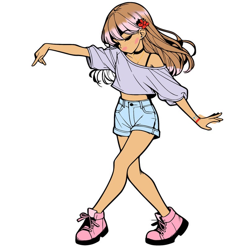 realistic girl danceing