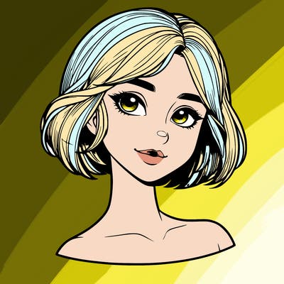 realistic girl with short hair