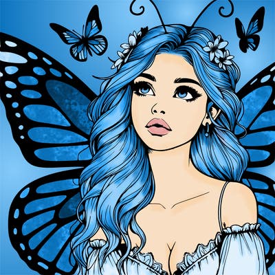 butterfly fairy realistic girl