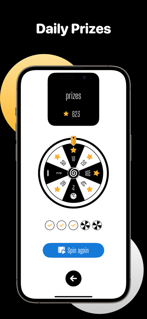 Hit The Island－Fun Arcade Game - Daily prizes spin wheel screen in Hit The Island arcade game for iPhone