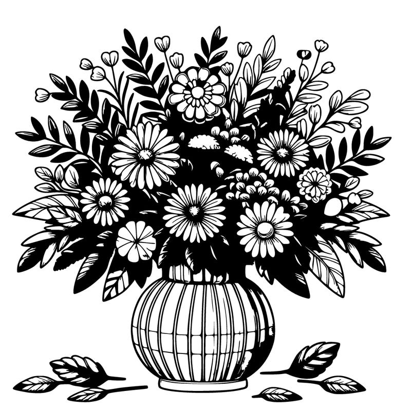 beautiful floral arrangement in big vase realistic