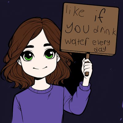 realistic girl holding up a sign