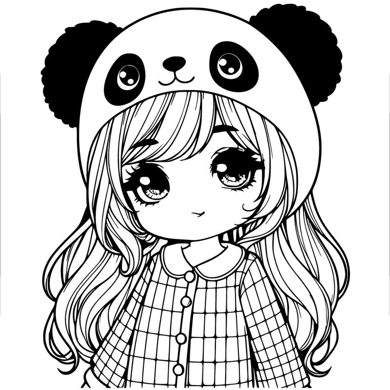 realistic girl in panda pjs
