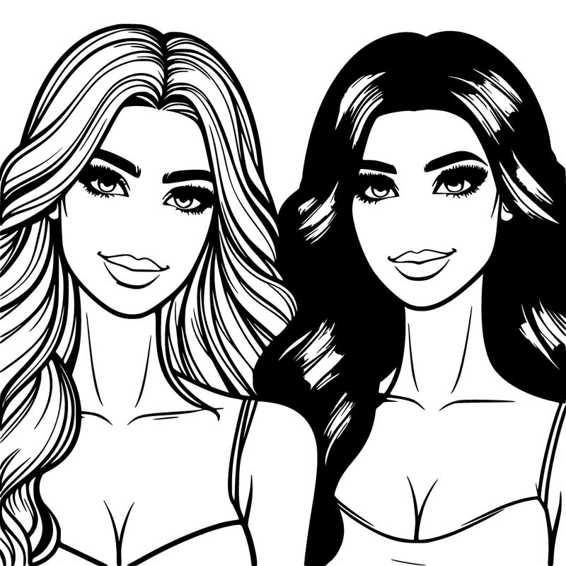 beautiful women best friends realistic