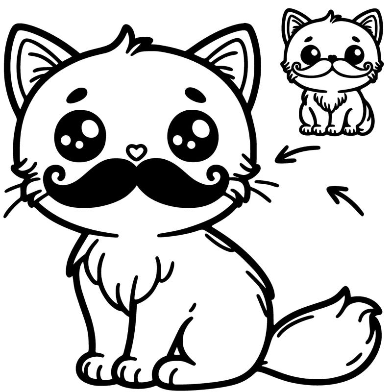cute kitten with mustache