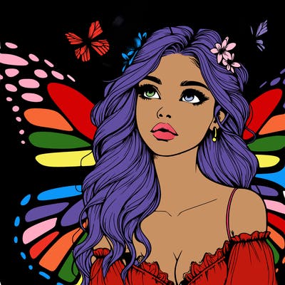 butterfly fairy realistic girl