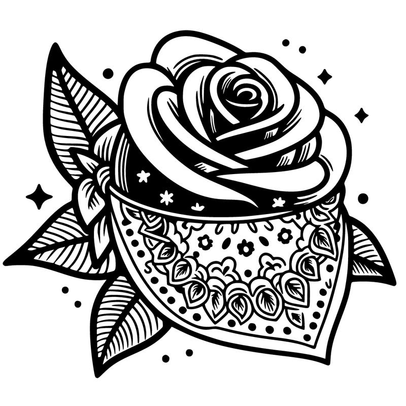 bandana print rose