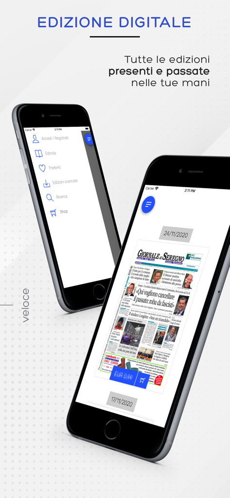Il Giornale di Seregno - Il Giornale di Seregno mobile app displaying digital newspaper editions and navigation menu