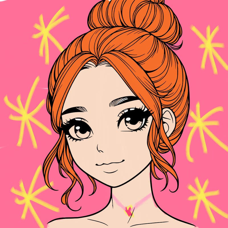 realistic pretty girl with hair in bun