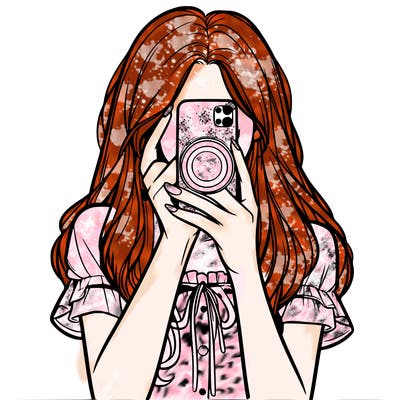 a realistic girl holding her phone taking pictures