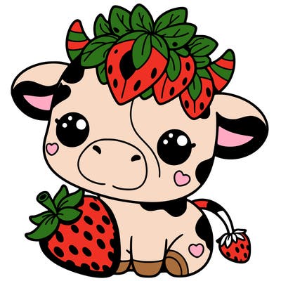 cute strawberry cow