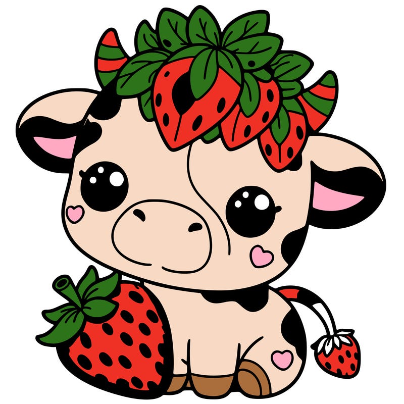 cute strawberry cow