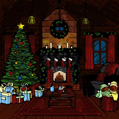 christmas house interior