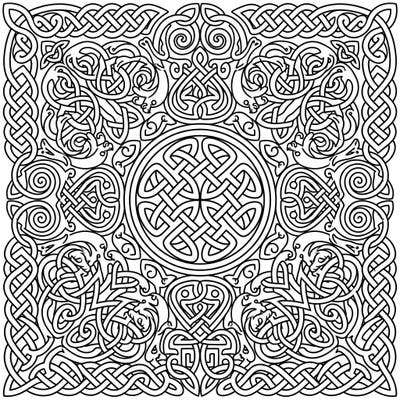 Immerse yourself in the mesmerizing world of Celtic knot patterns. This detailed coloring page offers an engaging challenge for artists of all levels, featuring endless loops and timeless designs.