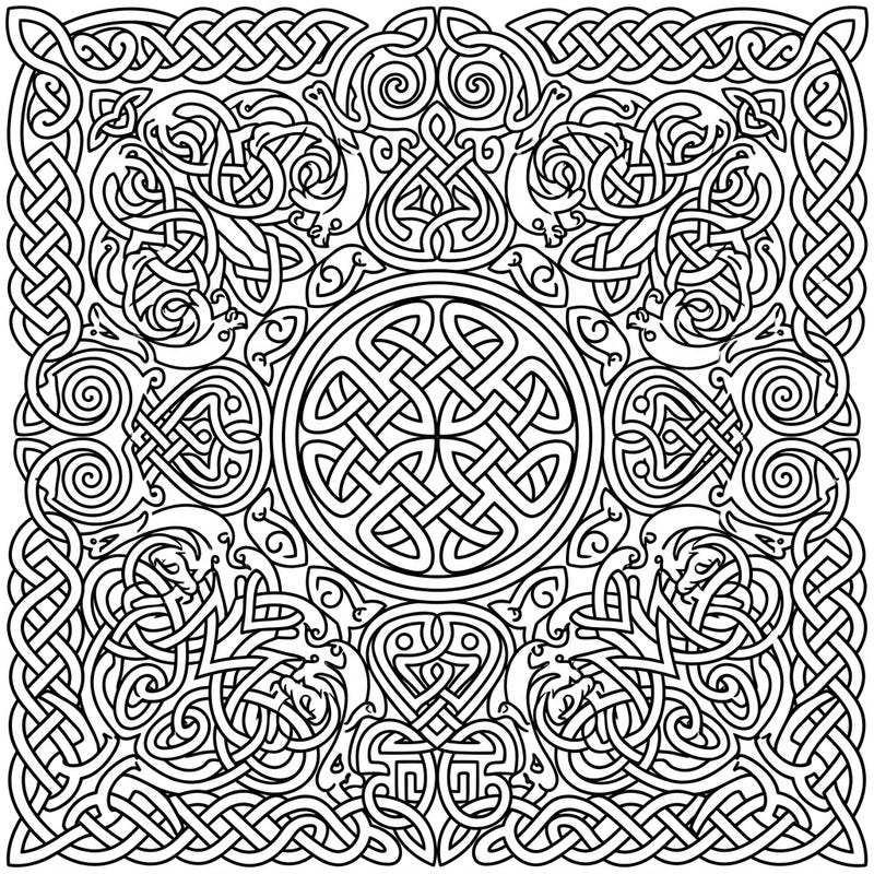 Immerse yourself in the mesmerizing world of Celtic knot patterns. This detailed coloring page offers an engaging challenge for artists of all levels, featuring endless loops and timeless designs.