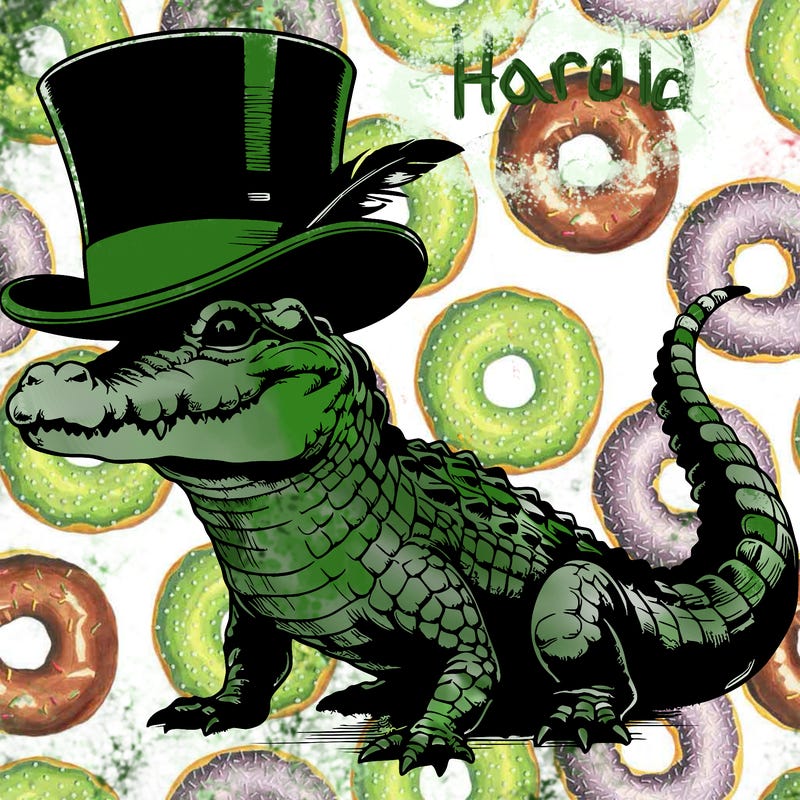 crocodile in a top hat realistic