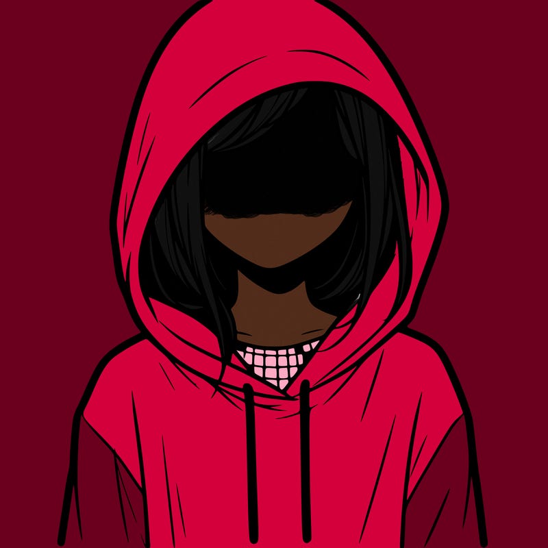 faceless girl in hoodie