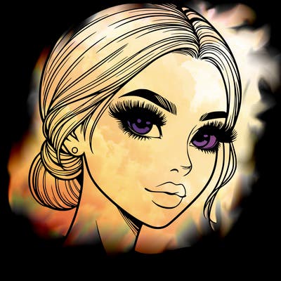 realistic girl with lashes