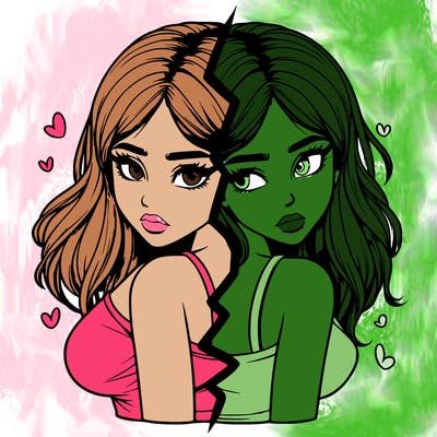 realistic girl split