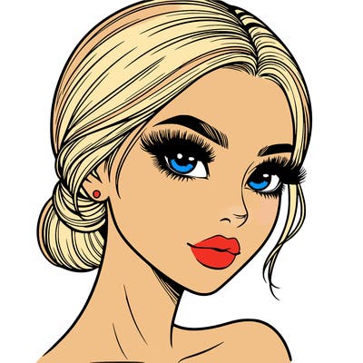 realistic girl with lashes