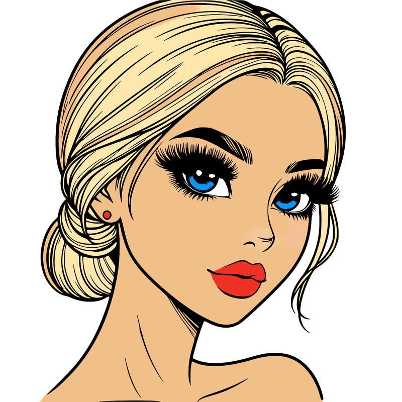 realistic girl with lashes