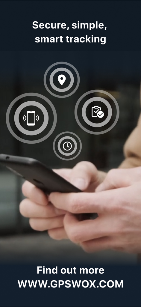 Aplicación de rastreo GPS segura e inteligente que muestra iconos de ubicación y gestión de tareas