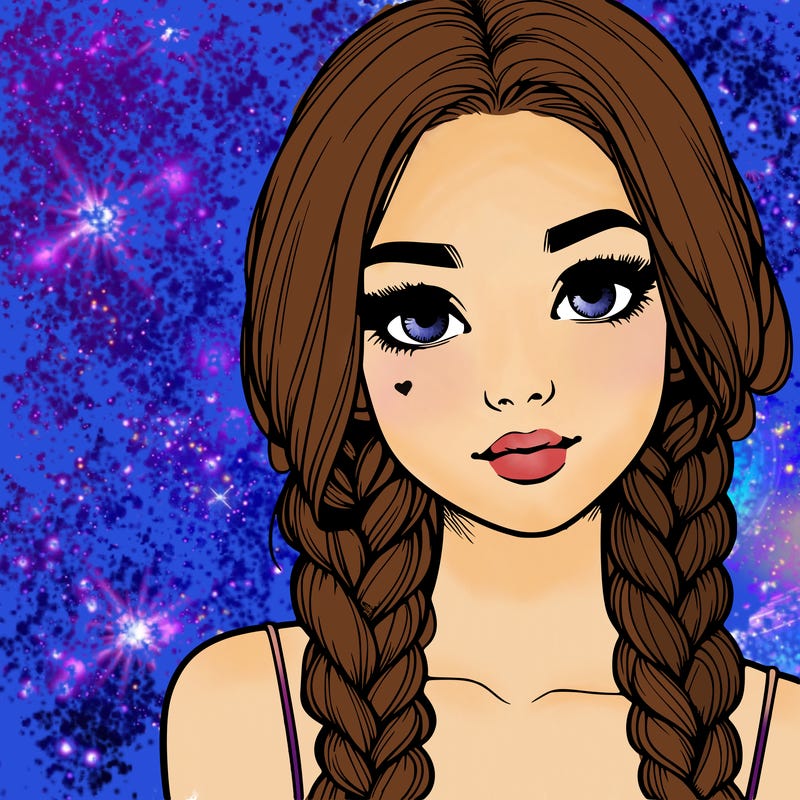 realistic girl with braids