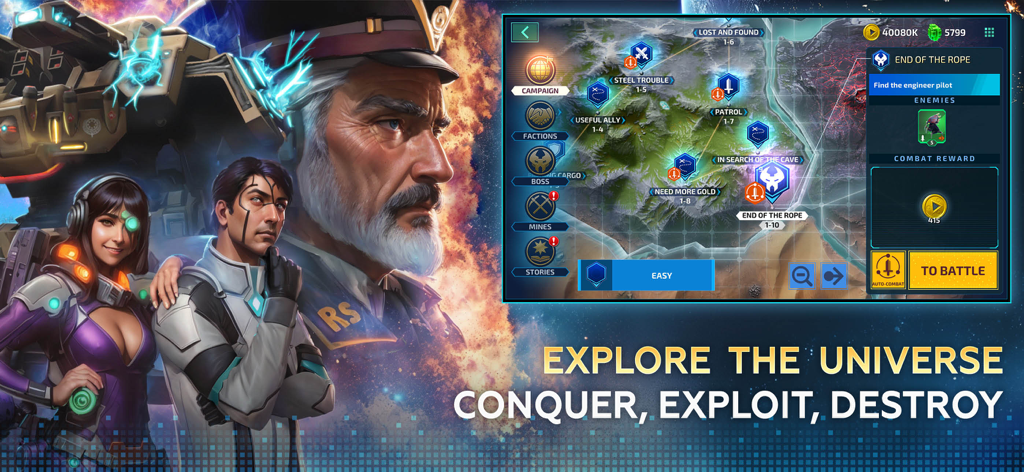 Mech & Aliens: Robot Battle - Mapa estratégico de campaña y personajes de Mech y Aliens Robot Battle