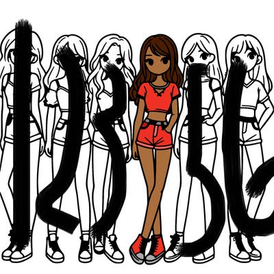 a group of girls wearing crop tops and shorts