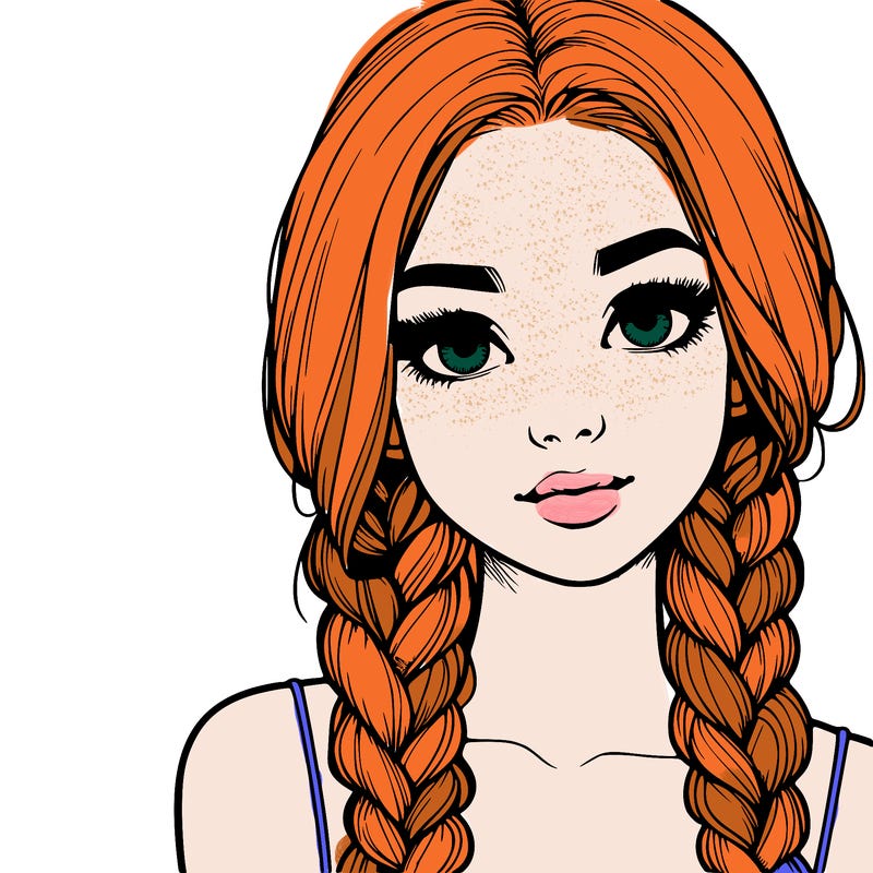 realistic girl with braids