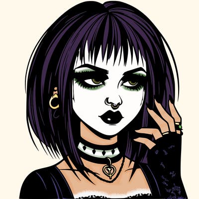 goth girl realistic