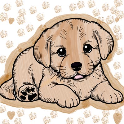 a cute realistic puppy