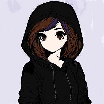realistic girl with hoodie
