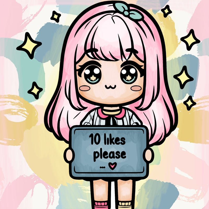 cute girl with sign that says 10 likes please