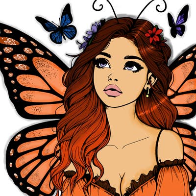 butterfly fairy realistic girl