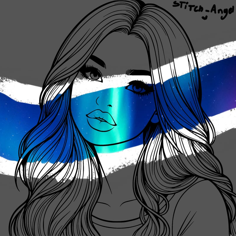 realistic girl with hair on her hair and lips