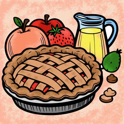 a pie of food
