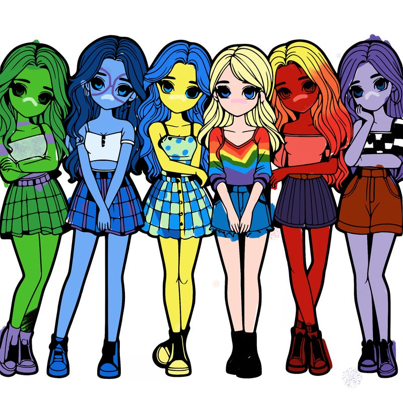 a group of girls realistic