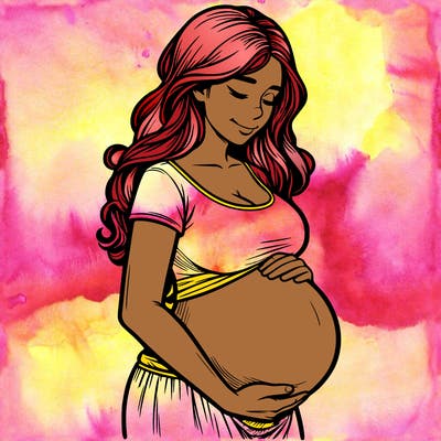 woman heavily pregnant realistic