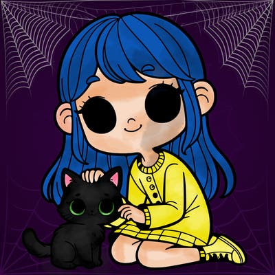 girl with cat
