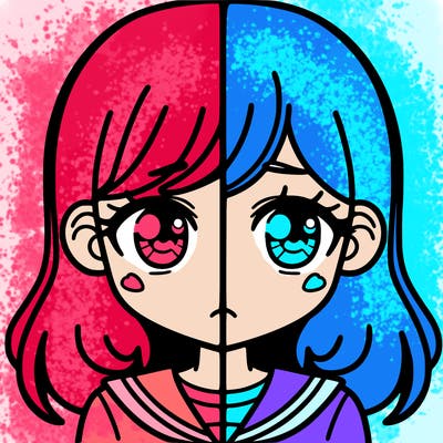 a split of a girl