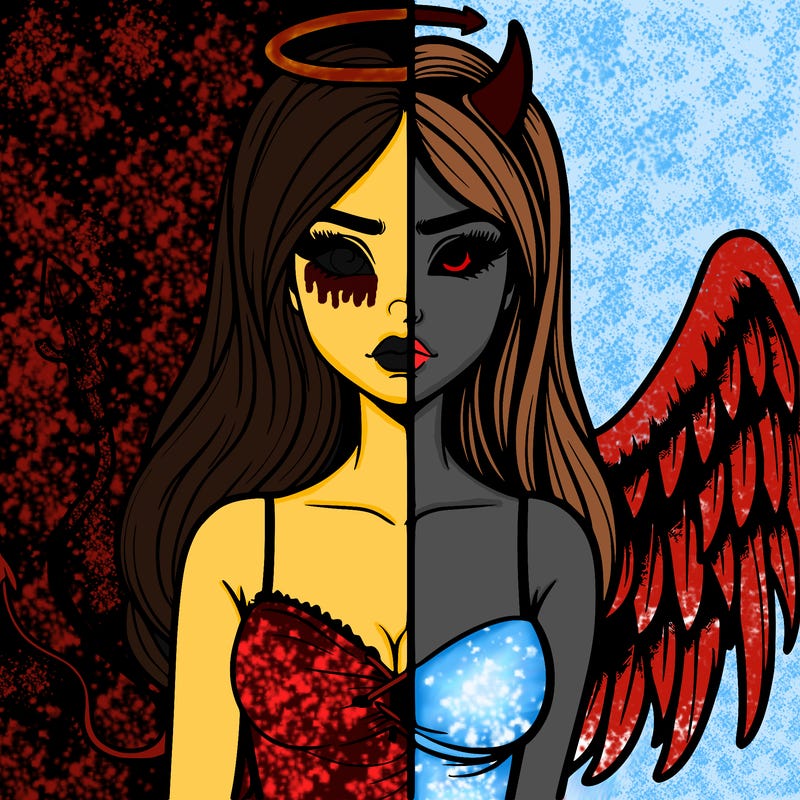 devil vs angel realistic girl