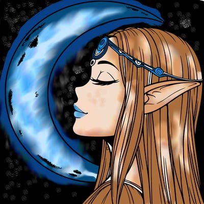 a realistic moon elf