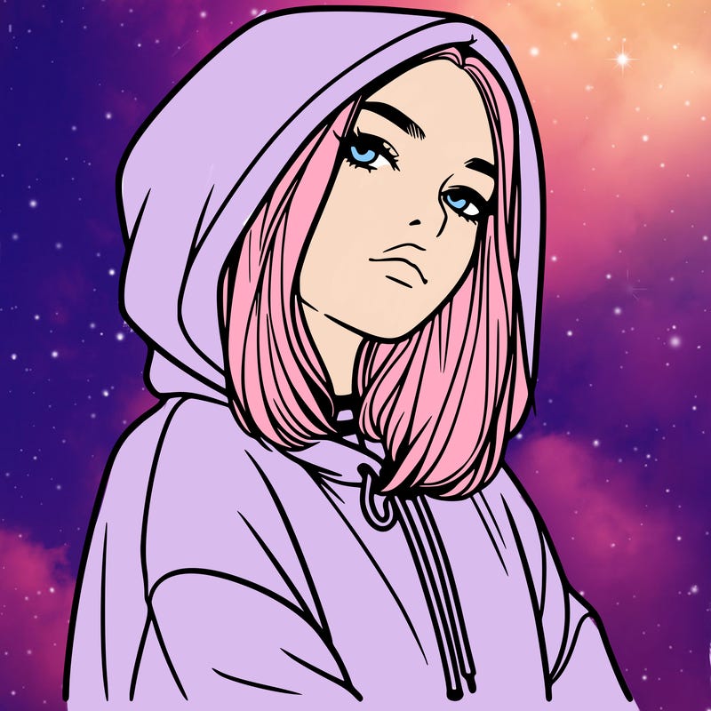 a realistic girl in a hoodie
