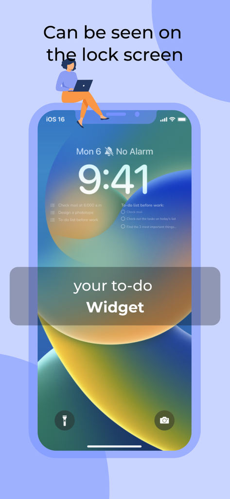 カスタマイズ可能なToDoリストウィジェットを表示し、タスクを素早く追跡できるiPhoneのロック画面
